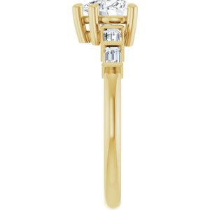 14K Yellow Gold 6x6 mm Heart Ring Mounting – image 7