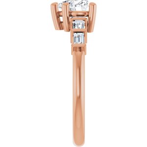 14K Rose Gold 6x6 mm Heart Ring Mounting – image 7