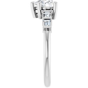 14K White Gold 6x6 mm Heart Ring Mounting – image 7