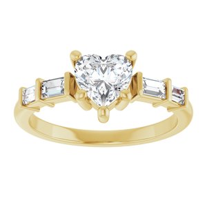 14K Yellow Gold 6x6 mm Heart Ring Mounting – image 5