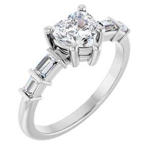 Continuum Sterling Silver 6x6 mm Heart Ring Mounting
