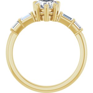 14K Yellow Gold 6x6 mm Heart Ring Mounting – image 3