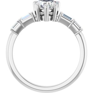 14K X1 White Gold 6x6 mm Heart Ring Mounting – image 3