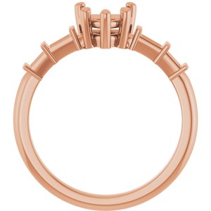 14K Rose Gold 6x6 mm Heart Ring Mounting – image 4