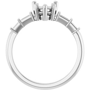 14K X1 White Gold 6x6 mm Heart Ring Mounting – image 4