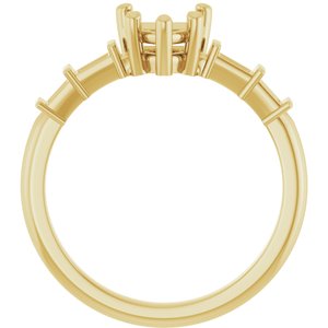 14K Yellow Gold 6x6 mm Heart Ring Mounting – image 4