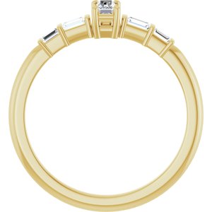 14K Yellow Gold 4x2 mm Straight Baguette Ring Mounting – image 3
