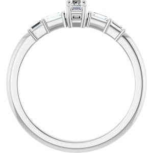 Sterling Silver 4x2 mm Straight Baguette Ring Mounting – image 3