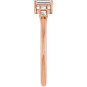 10K Rose Gold 4x2 mm Straight Baguette Ring Mounting – image 7