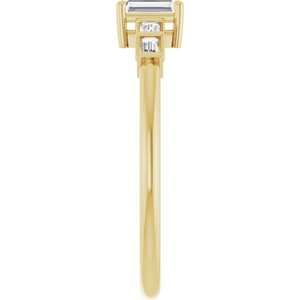 14K Yellow Gold 4x2 mm Straight Baguette Ring Mounting – image 7