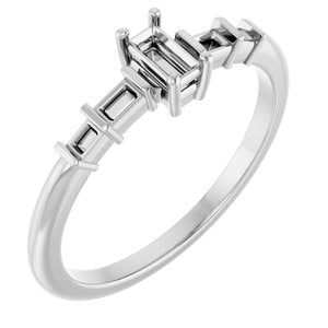 Continuum Sterling Silver 4x2 mm Straight Baguette Ring Mounting – image 2