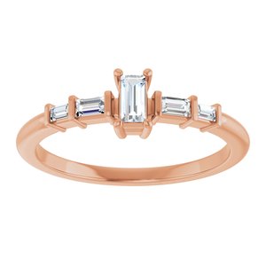 10K Rose Gold 4x2 mm Straight Baguette Ring Mounting – image 5