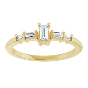 10K Yellow Gold 4x2 mm Straight Baguette Ring Mounting – image 5