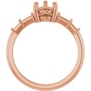 10K Rose Gold 9x6 mm Pear Ring Mounting – image 4