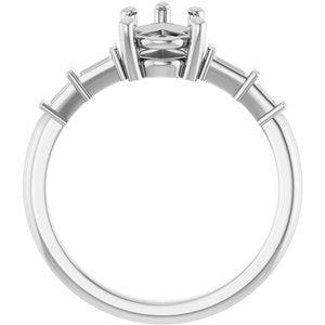 18K White Gold 9x6 mm Pear Ring Mounting – image 4