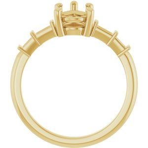 18K Yellow Gold 9x6 mm Pear Ring Mounting – image 4