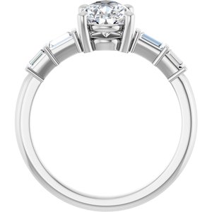 14K White Gold 9x6 mm Pear Ring Mounting – image 3