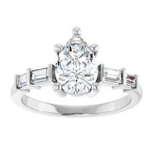 Sterling Silver 9x6 mm Pear Ring Mounting – image 5
