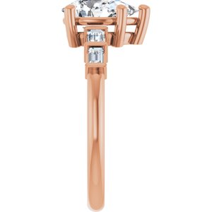10K Rose Gold 9x6 mm Pear Ring Mounting – image 7