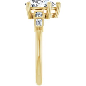 18K Yellow Gold 9x6 mm Pear Ring Mounting – image 7