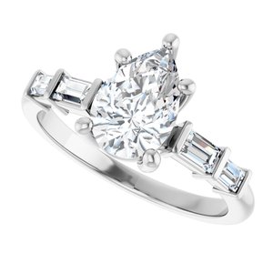 Continuum Sterling Silver 9x6 mm Pear Ring Mounting – image 8