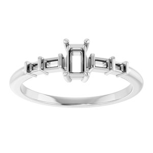 Continuum Sterling Silver 4.5x2.5 mm Straight Baguette Ring Mounting – image 6