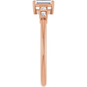 10K Rose Gold 4.5x2.5 mm Straight Baguette Ring Mounting – image 7
