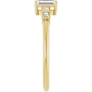 18K Yellow Gold 4.5x2.5 mm Straight Baguette Ring Mounting – image 7