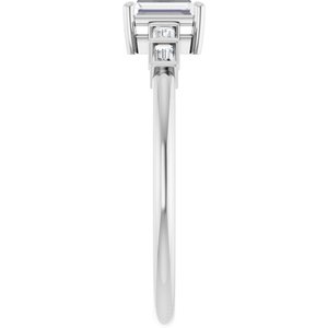 10K White Gold 4.5x2.5 mm Straight Baguette Ring Mounting – image 7