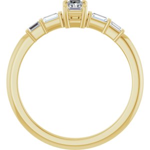 18K Yellow Gold 4.5x2.5 mm Straight Baguette Ring Mounting – image 3