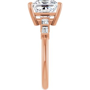 18K Rose Gold 8x8 mm Square Ring Mounting – image 7