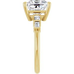 14K Yellow Gold 8x8 mm Square Ring Mounting – image 7
