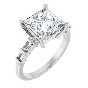 Continuum Sterling Silver 8x8 mm Square Ring Mounting
