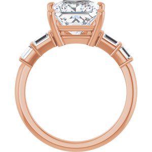 10K Rose Gold 8x8 mm Square Ring Mounting – image 3