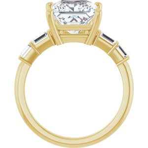 18K Yellow Gold 8x8 mm Square Ring Mounting – image 3