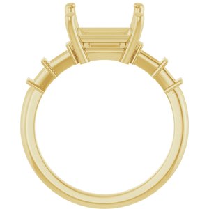 18K Yellow Gold 8x8 mm Square Ring Mounting – image 4