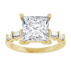 10K Yellow Gold 8x8 mm Square Ring Mounting – image 5