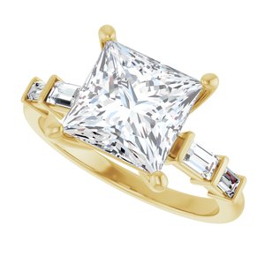 10K Yellow Gold 8x8 mm Square Ring Mounting – image 8