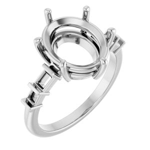 Platinum 12x10 mm Oval Ring Mounting – image 2