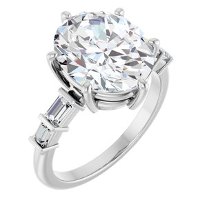 Sterling Silver 12x10 mm Oval Ring Mounting