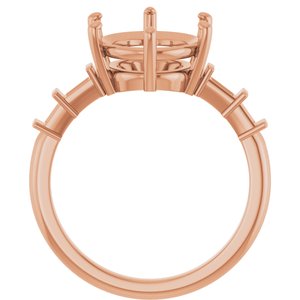 10K Rose Gold 12x10 mm Oval Ring Mounting – image 4