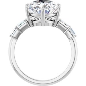 Platinum 12x10 mm Oval Ring Mounting – image 3