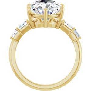 10K Yellow Gold 12x10 mm Oval Ring Mounting – image 3