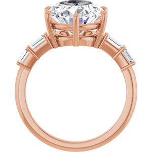 10K Rose Gold 12x10 mm Oval Ring Mounting – image 3