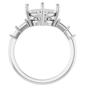 Sterling Silver 12x10 mm Oval Ring Mounting – image 4