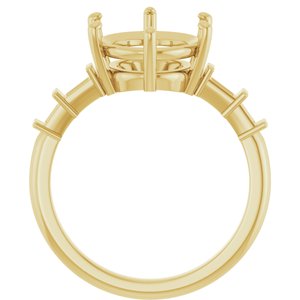 18K Yellow Gold 12x10 mm Oval Ring Mounting – image 4
