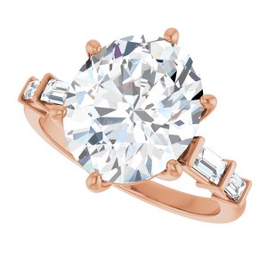 10K Rose Gold 12x10 mm Oval Ring Mounting – image 8