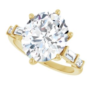 10K Yellow Gold 12x10 mm Oval Ring Mounting – image 8