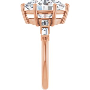 10K Rose Gold 12x10 mm Oval Ring Mounting – image 7
