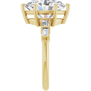 18K Yellow Gold 12x10 mm Oval Ring Mounting – image 7